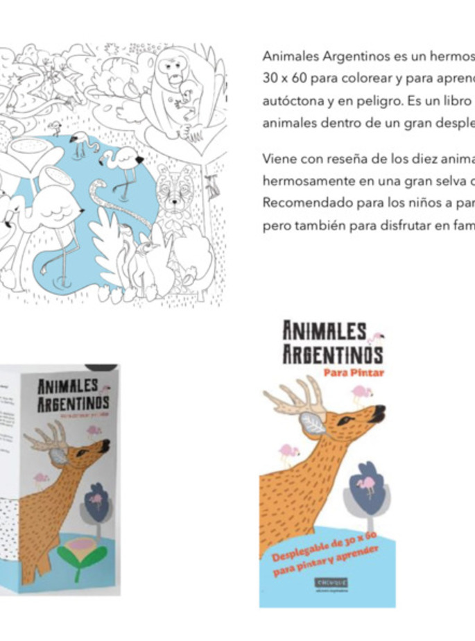 Animales argentinos, desplegable para colorear