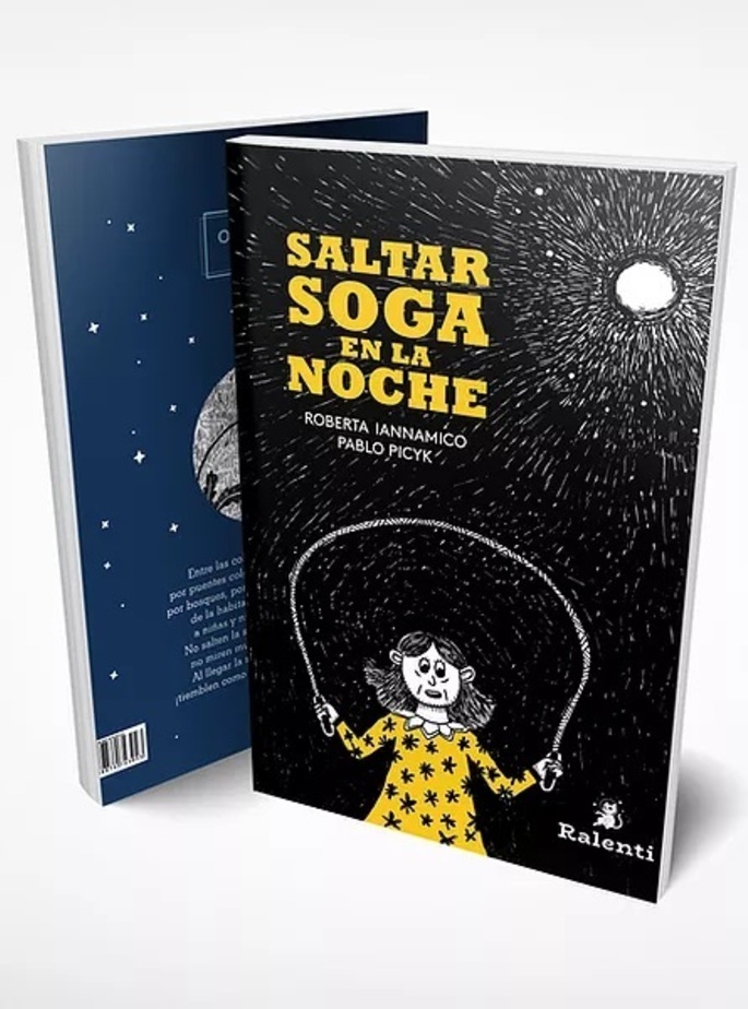 Saltar soga en la noche